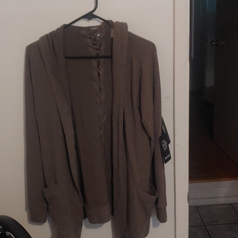 Chaser lace back cardigan